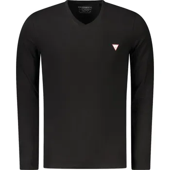 Pánské tričko Černé pánské triko s dlouhým rukávem GUESS GUESS JEANS černá 3361773