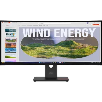 Počítačové příslušenství Lenovo ThinkVision T34WD-40 34" LED monitor, prohnutý, 34", VA, 3440×1440, 21:9, 300cd/m2, 3000:1, 4ms, HDMI, DisplayPort, 3× USB, USB-C, LAN, VESA, černý, en. tř. E 64AEGAT1EU