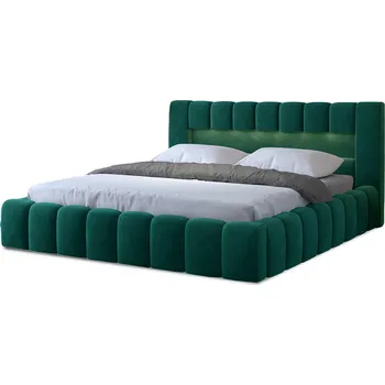 Postel Dvoulůžková postel LAMICA I 160x200 s LED osvětlením Monolith 37 tmavě zelená