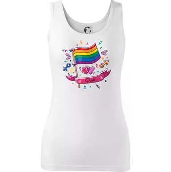 Dámské tričko Pride vlajka - Dámské tílko - XS ( Bílá )