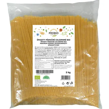 Špagety pšeničné celozrnné BIO, Probio
