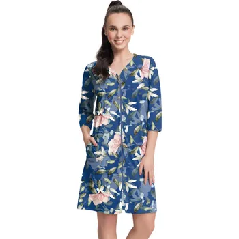 Dámský župan Dámský Bavlněný Župan Luna s Květinovým Vzorem, panther L i170_390-L-1