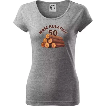 Dámské tričko Mám kulatiny 50 - Dámské triko Pure - XS ( Tmavě šedý melír )