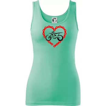 Dámské tričko Moto srdce řetěz - enduro - Dámské tílko - XS ( Mátová )