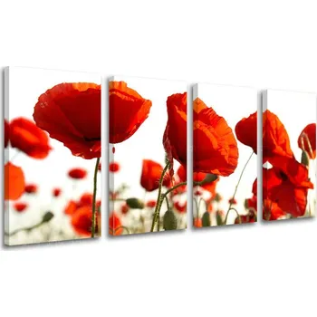 Obraz 4dílná nástěnná malba KVĚTINY XOBKV118E41