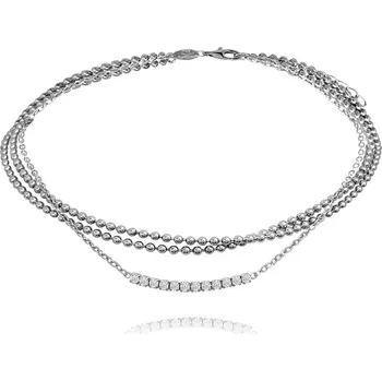 Řetízek MINET Stříbrný řetízek na kotník se zirkony