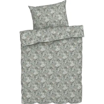 Povlečení LIVARNO home Ložní povlečení Renforcé, 140 x 200 cm, 70 x 90 cm (květiny malá / zelená)