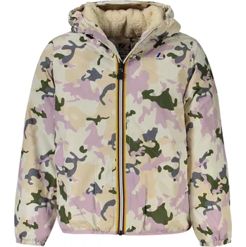 Dívčí béžová přechodná bunda K-Way zelená | krémová | růžová 3361117