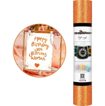 Samolepící dekorace TeckWrap Burst Glitter - Orange - Samolepící vinylová folie Velikost: 30,5 x 30 cm