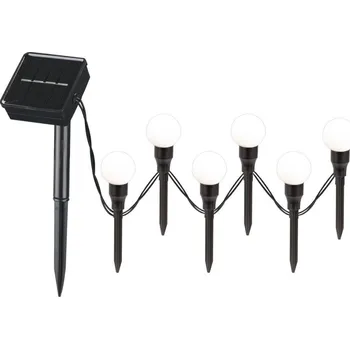 Venkovní osvětlení LED Solární svítidlo KULKI 6xLED/1,2V 600 mAh 4,3 m IP44 černá/bílá