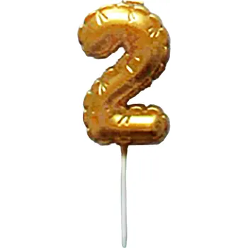 Dortová svíčka Dortová svíčka číslice "2" TORO zapichovací balónek 6cm