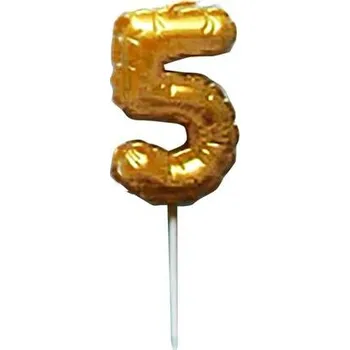 Balónek Dortová svíčka číslice "5" TORO zapichovací balónek 6cm