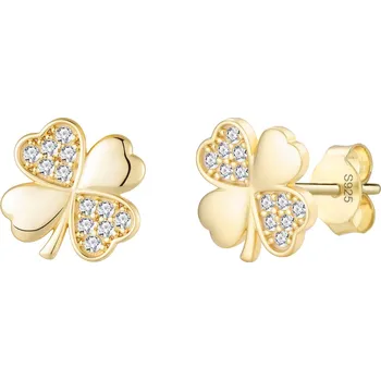 Náušnice Olivie Stříbrné náušnice ČTYŘLÍSTEK GOLD 9708 Ag 925; ≤1,7 g.