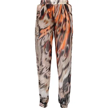 Dámské oranžové vzorované kalhoty Just Cavalli Just Cavalli černá | šedá | hnědá | oranžová | krémová | vícebarevná 3360747