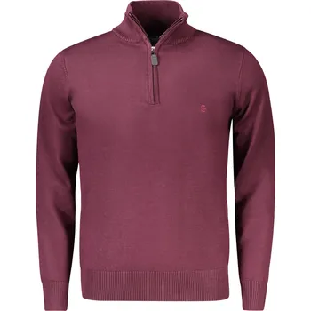 Pánský svetr Pánský červený svetr na zip COVERI MOVING tmavě červená 3365804
