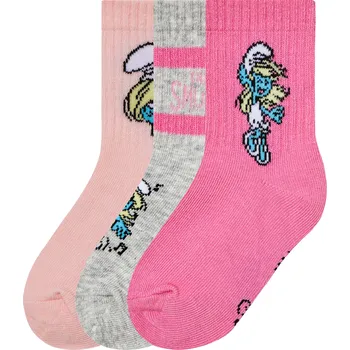 Dívčí oblečení Dětské ponožky, 3 páry (světle růžová / šedá, 19-22)