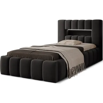 Postel Jednolůžková postel LAMICA 90x200 s LED osvětlením Nube 06 tmavě šedá