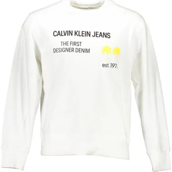 Pánská mikina Bílá mikina Calvin Klein bez zipu Calvin Klein bílá 3363190