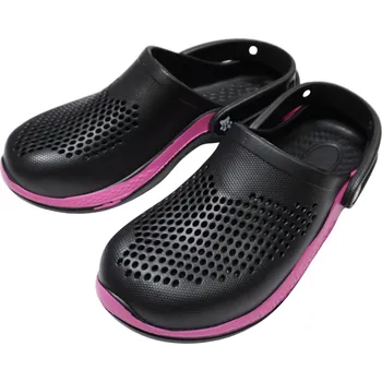 Dámské pantofle Dámské gumové nazouváky černá/růžová Listar 28015B (Dámské nezateplené, prodyšné nazouváky)