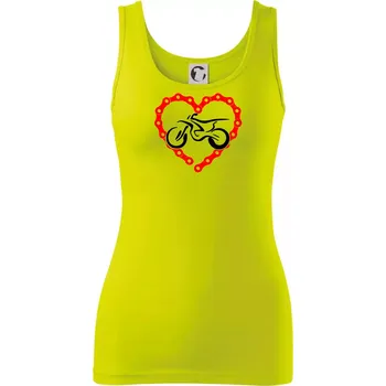 Dámské tričko Moto srdce řetěz - enduro - Dámské tílko - M ( Limetková )
