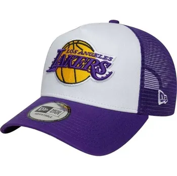 Módní doplněk Kšiltovka New Era LA LAKERS NBA SIDE PATCH 9FORTY TRUCKER OS Fialová, Bílá, Žlutá