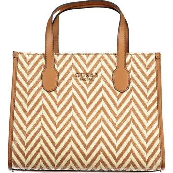 Kabelka Hnědá dámská kabelka GUESS JEANS GUESS JEANS hnědá | krémová 3365060