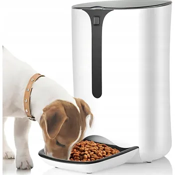 Miska pro psa Automatické krmítko z plastu Zakroucený Košík bílé 7 l