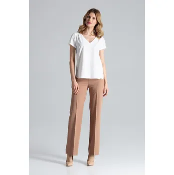 Dámská halenka Halenka s véčkovým výstřihem M665 FIGL Velikost: XL, Barva (Varianta): Smetanová