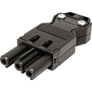 Elektrická zásuvka Bachmann Konektor síťový 230 V / 16 A, samice, na kabel (GST18), černý (375.505)