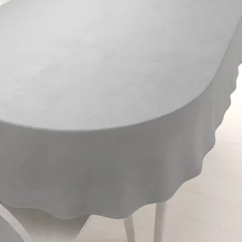 ubrus Velký sametový oválný ubrus Velvet Premium SVP-039 Šedý 160x200 cm
