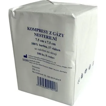 Krytí na ránu Gáza kompr.nester.7.5x7.5cm/100ks 8vrstev