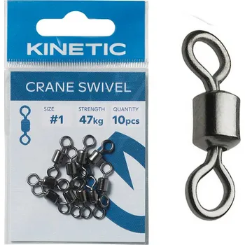 Kinetic obratlík Crane Swivel 1 47kg, 10ks (Pevný obratlík pro lov ryb ve slané vodě.)
