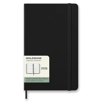 Diář Diář Moleskine 2026 - tvrdé desky, L, týdenní, horizontální, černý