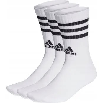 Pánské ponožky Adidas 3-Stripes Cushioned Crew Socks 3P bílé Ponožky VEL.