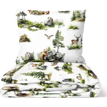 Povlečení DARRÉ Bavlněné povlečení Zvířátka v divočině béžové 140 x 200 cm