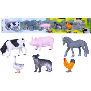 Domácí zvířata FIGURKY 6 KS KŮŇ KRAVA PRASÁTKO