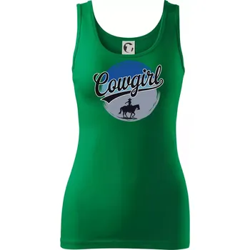 Dámské tričko Cowgirl modrý pruh - Dámské tílko - XS ( Středně zelená )
