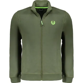 Pánská mikina Zelená pánská mikina na zip GIAN MARCO VENTURI kaki 3357625