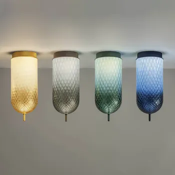 OLEV LED stropní svítidlo Curuba, šedé, sklo, výška 40 cm, 2700 K šedá, titanová LED 15 W celkem - Doprava zdarma