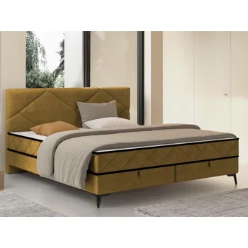 Postel Postel Parana 180x200 cm, hořčicově žlutá sametová látka