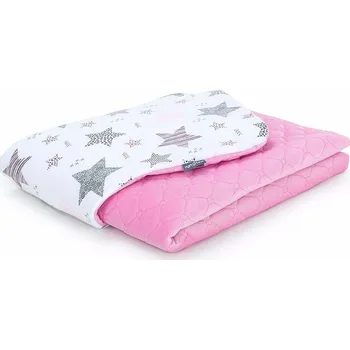 Dětská deka Dětská prošívaná deka Hvězdy Velvet 75x100 cm - Růžová - Letní