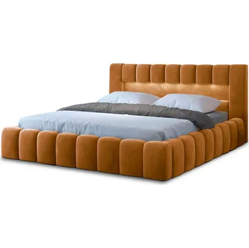 Postel Dvoulůžková postel LAMICA II 160x200 s LED osvětlením Monolith 48 žlutá