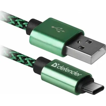 USB hub Defender USB AM-TYPE C 1,0m 2.1A zelený