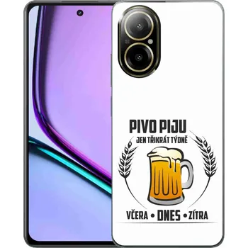 Náhradní kryt pro mobilní telefon Gelový kryt mmCase na Realme C67 - pivní motiv bílé pozadí