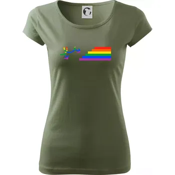 Dámské tričko Gay symbol duha - Dámské triko Pure - XS ( Khaki )