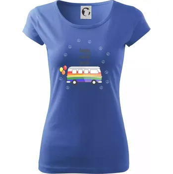 Dámské tričko Happy world pride - Dámské triko Pure - XS ( Azurově modrá )