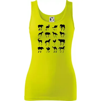 Dámské tričko Zvířecí stopy s obrázkem zvířete - stopy zvířat - Dámské tílko - XS ( Limetková )