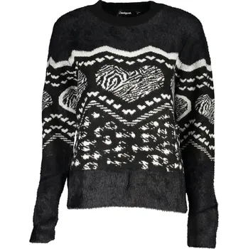 Dámský svetr Černý vzorovaný svetr Desigual DESIGUAL černá | bílá 3366254