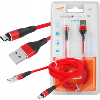 Datový kabel Kabel LTC USB - microUSB typ B 1 m červený