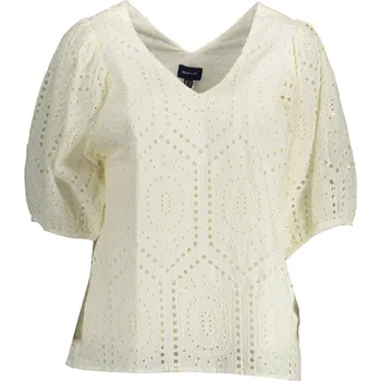 Dámská halenka s krátkým rukávem Gant krémová 3365784